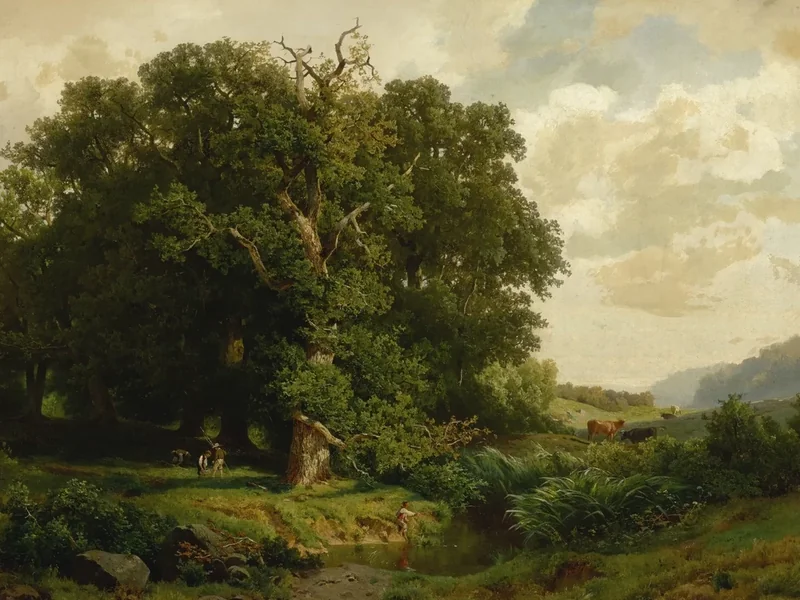 1822-Jacobus Nicolaas Tjarda van Starckenborgh Stachouwer - Ragazzo che pesca in un paesaggio della Westfalia